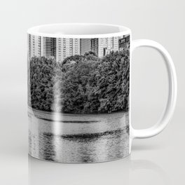 Piedmont Park Skyline of Atlanta Cityscape - Black and White 1x1 Coffee Mug