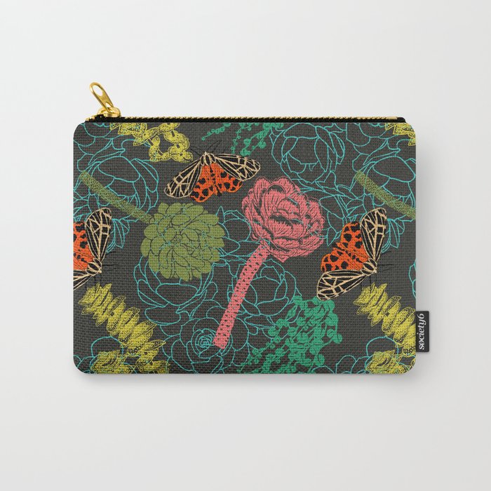 Succulents & Tiger Moths Carry-All Pouch