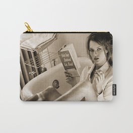 Kate Moss Reading in Bathtub, Fashion art, Fashion Print, Style, Carry-All Pouch