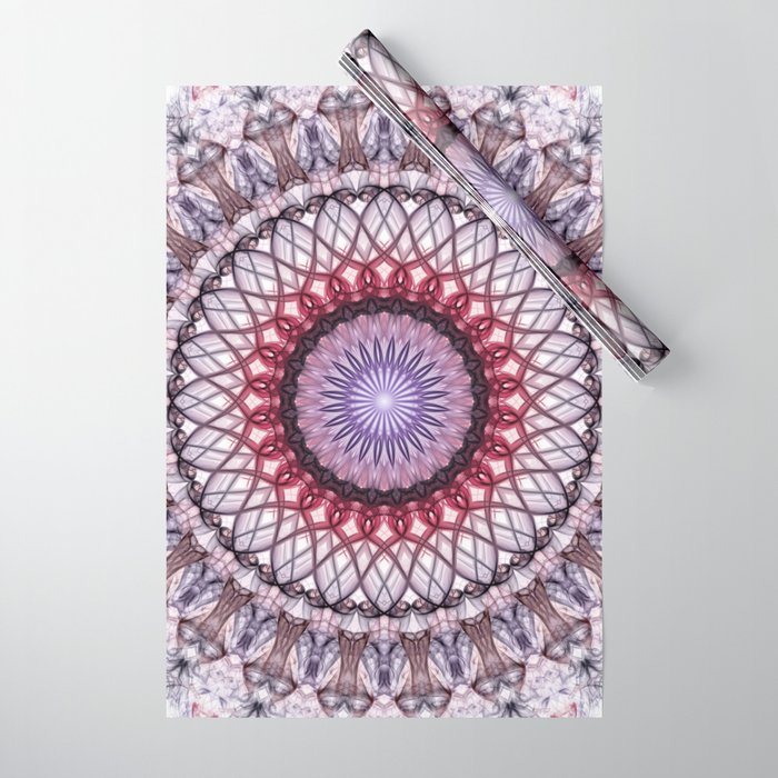 Red and blue mandala Wrapping Paper