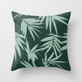 Green Leaves Throw Pillow
