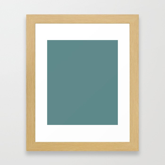 Steel Teal - solid color Framed Art Print