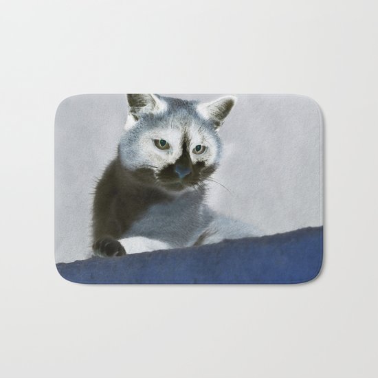 Blue Snow Shoe Cat on the Prowl Bath Mat