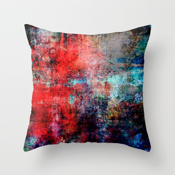 Modern Contemporary Red Abstract Intodarkness Design Throw Pillow Modern Contemporary Red Abstract