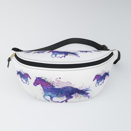 Running Horse Watercolor Silhouette Fanny Pack