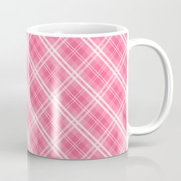 Midi Pink Valentine Sweetheart Tartan Plaid Check Coffee Mug