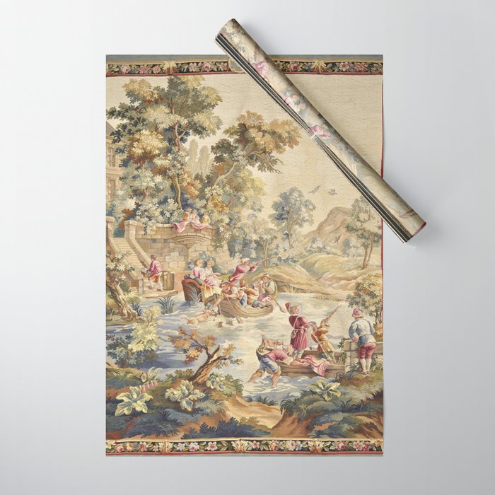 Antique Aubusson Louis XV French Tapestry Wrapping Paper