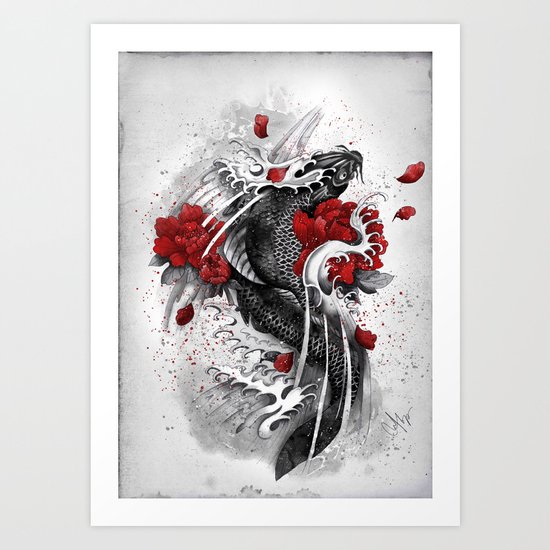 Black Koi Art Print