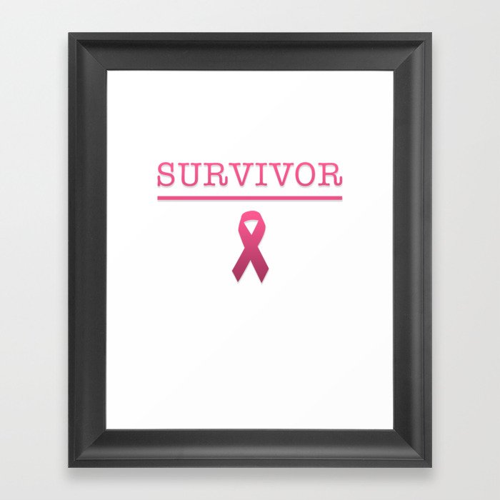 Survivor - Pink ribbon design Framed Art Print