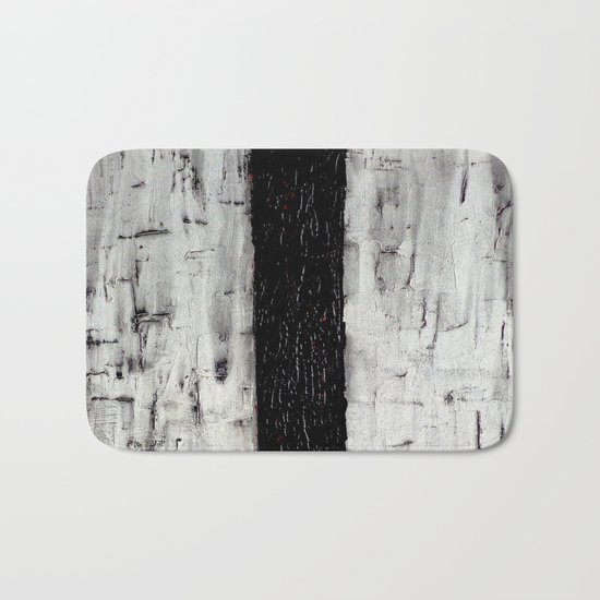 Dark Path - Black and white abstract Bath Mat