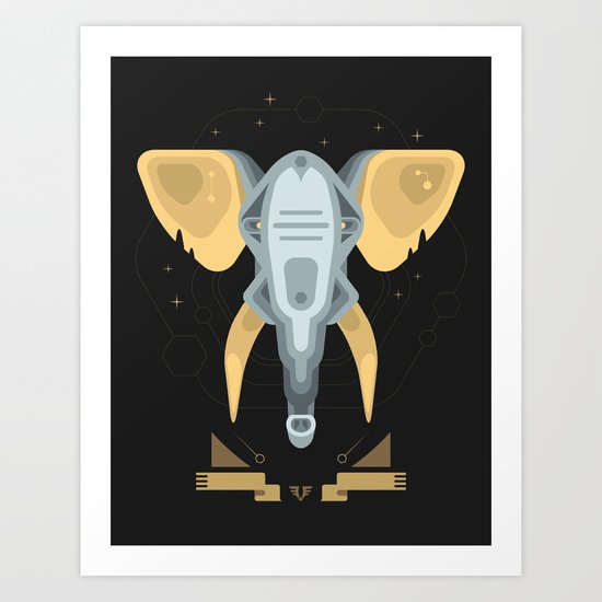 Elephant trophy Art Print
