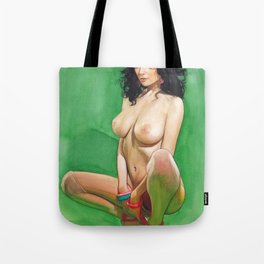 Nude Sexy Girl With Red High Heels  Home Decor Erotic Wall Art Tote Bag