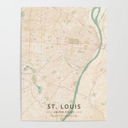 St. Louis, United States - Vintage Map Poster