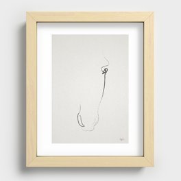 One line Horse 407 Recessed Framed Print
