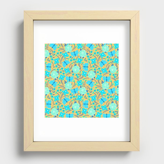 Trendy beautiful seamless floral pattern Recessed Framed Print