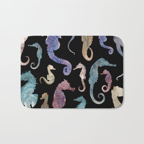Seahorses at night Bath Mat
