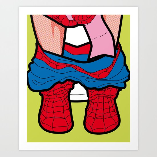 The secret life of heroes - SpiderPoo Art Print