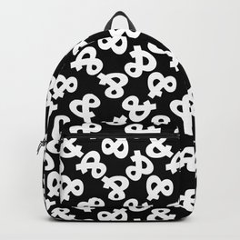 White Ampersand Symbol On Black Backpack