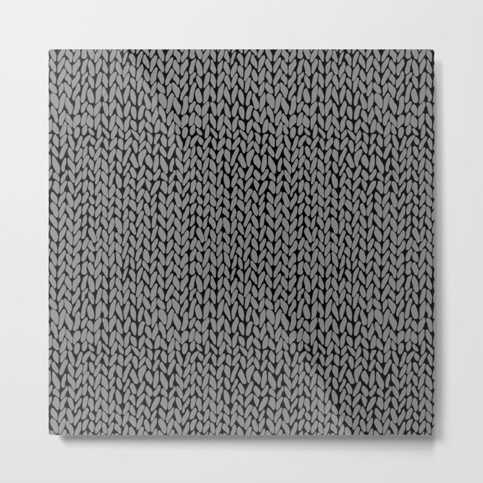Hand Knit Dark Grey Metal Print