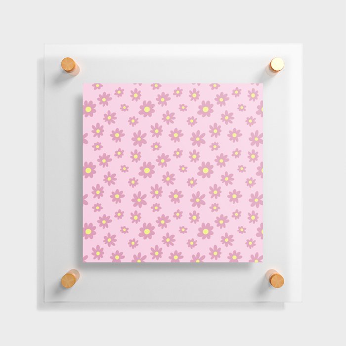 Forget Me Not Flower Pattern (pink) Floating Acrylic Print
