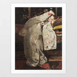 George Hendrik Breitner Girl in a White Kimono Art Elegance Beauty Art Print