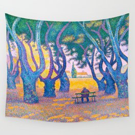 Paul Signac - Place des Lices, St. Tropez - Colorful Vintage Fine Art Wall Tapestry