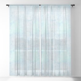 Pastel Blue Batik Pattern Sheer Curtain