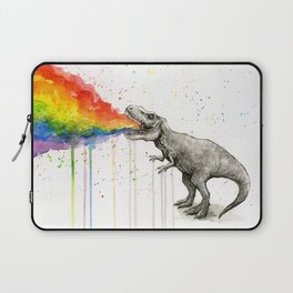 T-Rex Dinosaur Vomits Rainbow Laptop Sleeve
