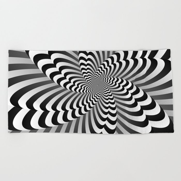 Abstract Optical Illusion Art Beach Towel By Rizwana