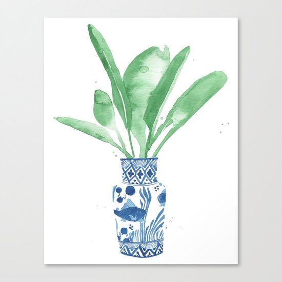 Ginger Jar + Bird of Paradise Canvas Print