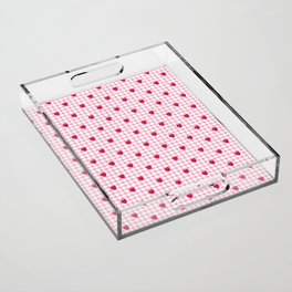 Strawberry Picnic Pattern (pink) Acrylic Tray