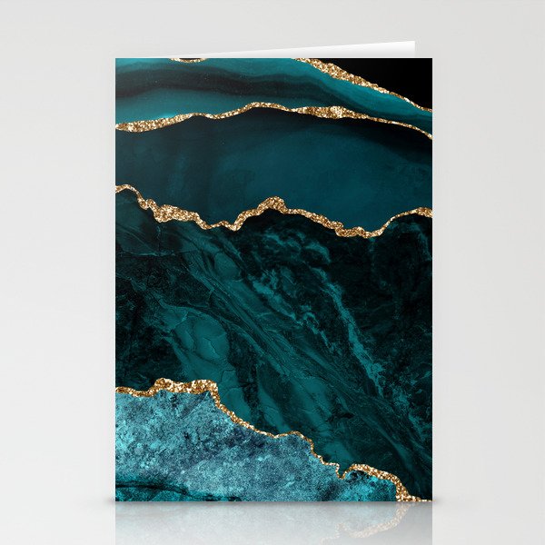Beautiful Teal Desert Pattern Stationery Cards