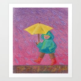 Walk In The Rain Art Print