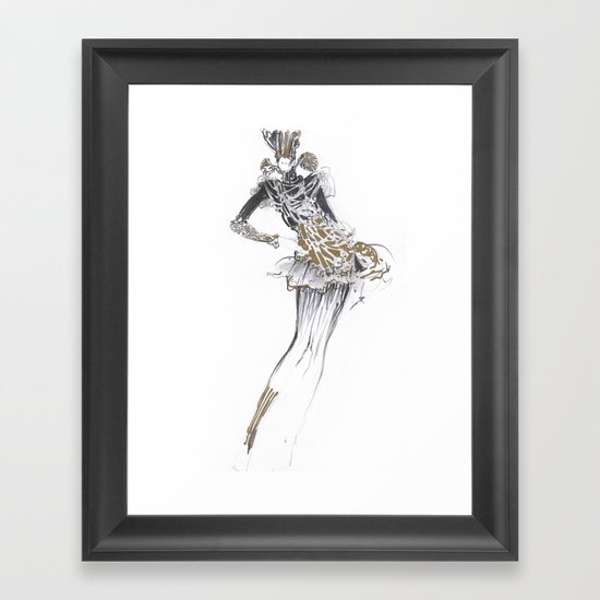 Fashion sketches in pencil Framed Art Print