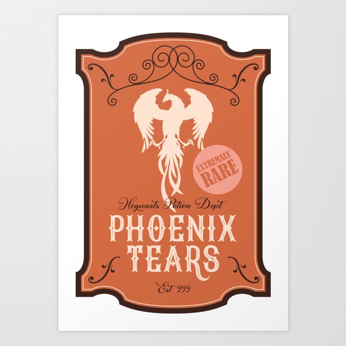 Phoenix tears label, magic potion, witch's brew Art Print
