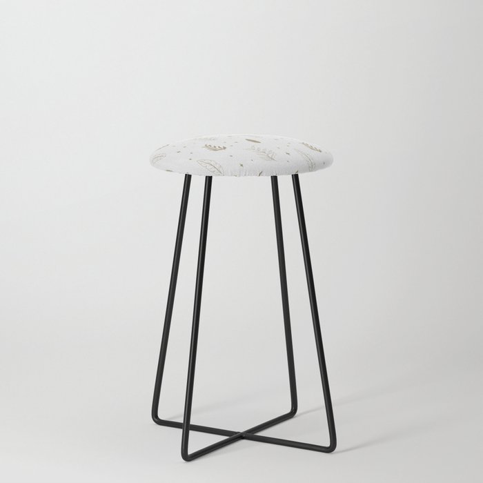 Golden Space Leaves Counter Stool