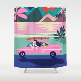 Roadtrip with my dog Shower Curtain