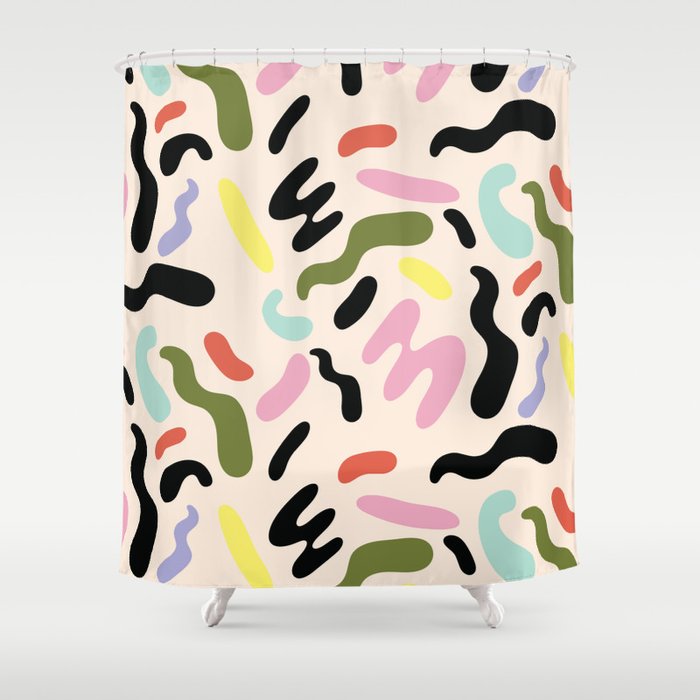 SQUIGGLE BEAN Shower Curtain