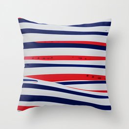 Red and White Stripes Throw Pillow