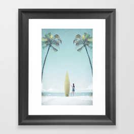 Surf Girl, California Framed Art Print