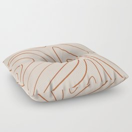 Minimalist Topographical Abstract in Putty and Clay Floor Pillow