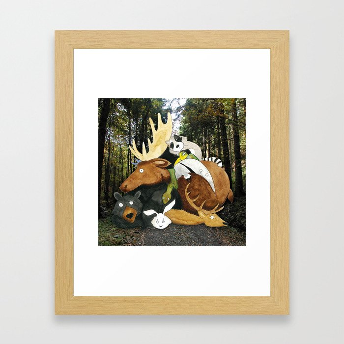 animal pile Framed Art Print