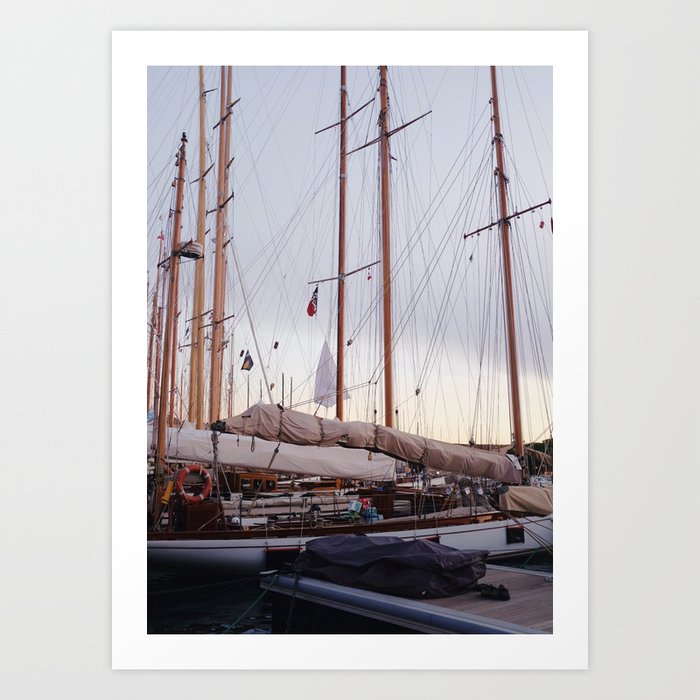 St. Tropez Sail Boats Art Print
