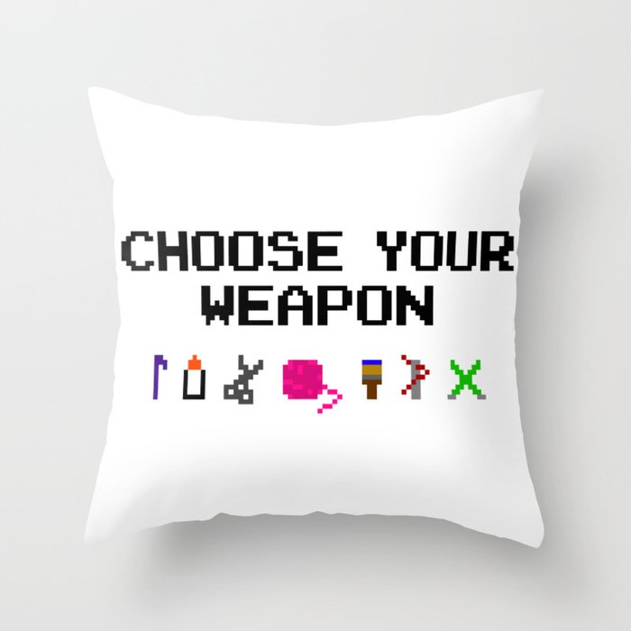 Choose Your Craft (White) Throw Pillow