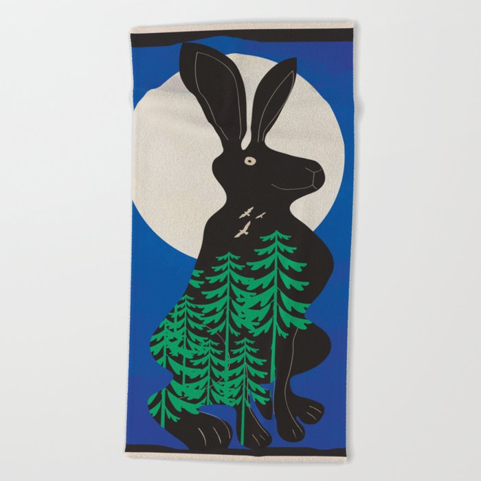 Black Rabbit 2 Beach Towel