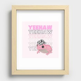 Pink Yeehaw Frog Recessed Framed Print