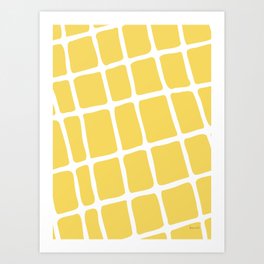 abstract twisted squares in yellow Art Print