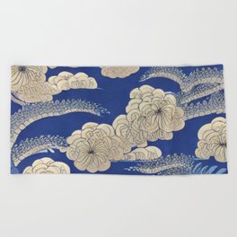 Japanese Sky Floral Beach Towel