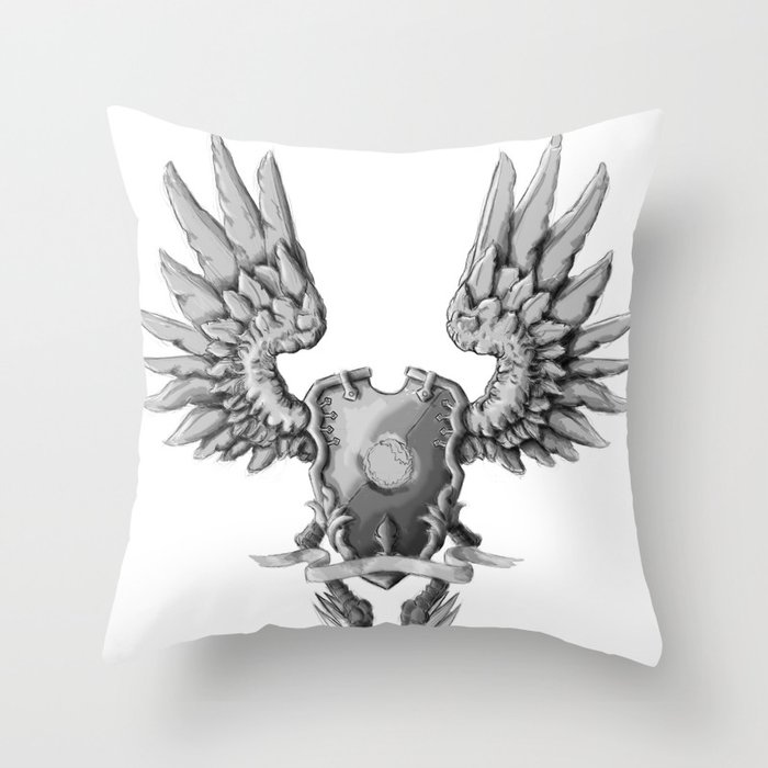 FF14 - Chocobo / materia coat of arms Throw Pillow