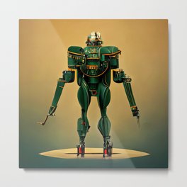 Retro-Futurist Robot Metal Print